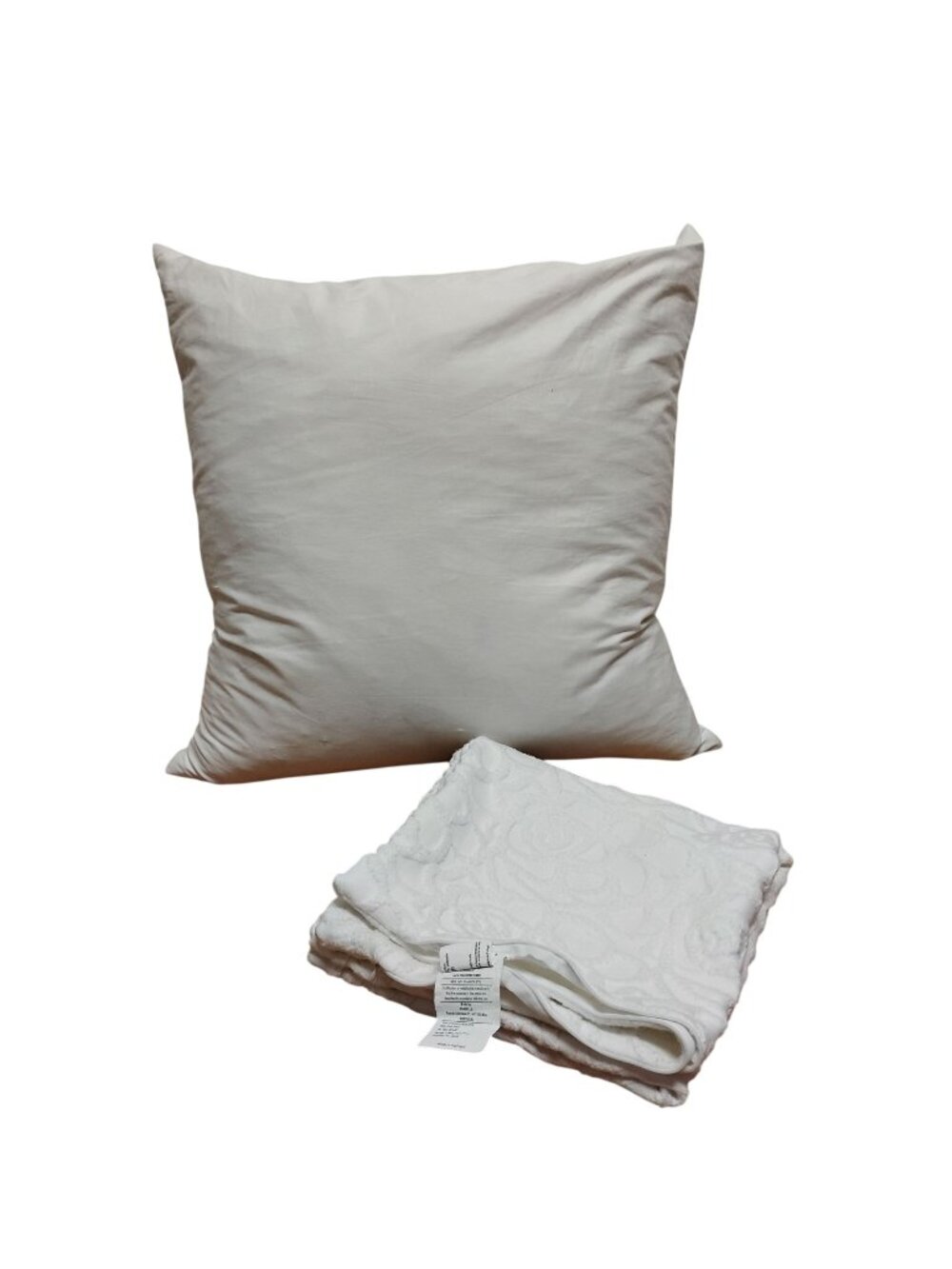 Pottery Barn Down Euro Pillow Insert With White Cover 26"Sq.
